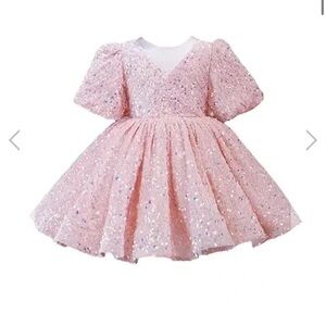 NWT Lola + The Boys Pink Sequin Kids Princess Party Dress Holiday Sz 3 4